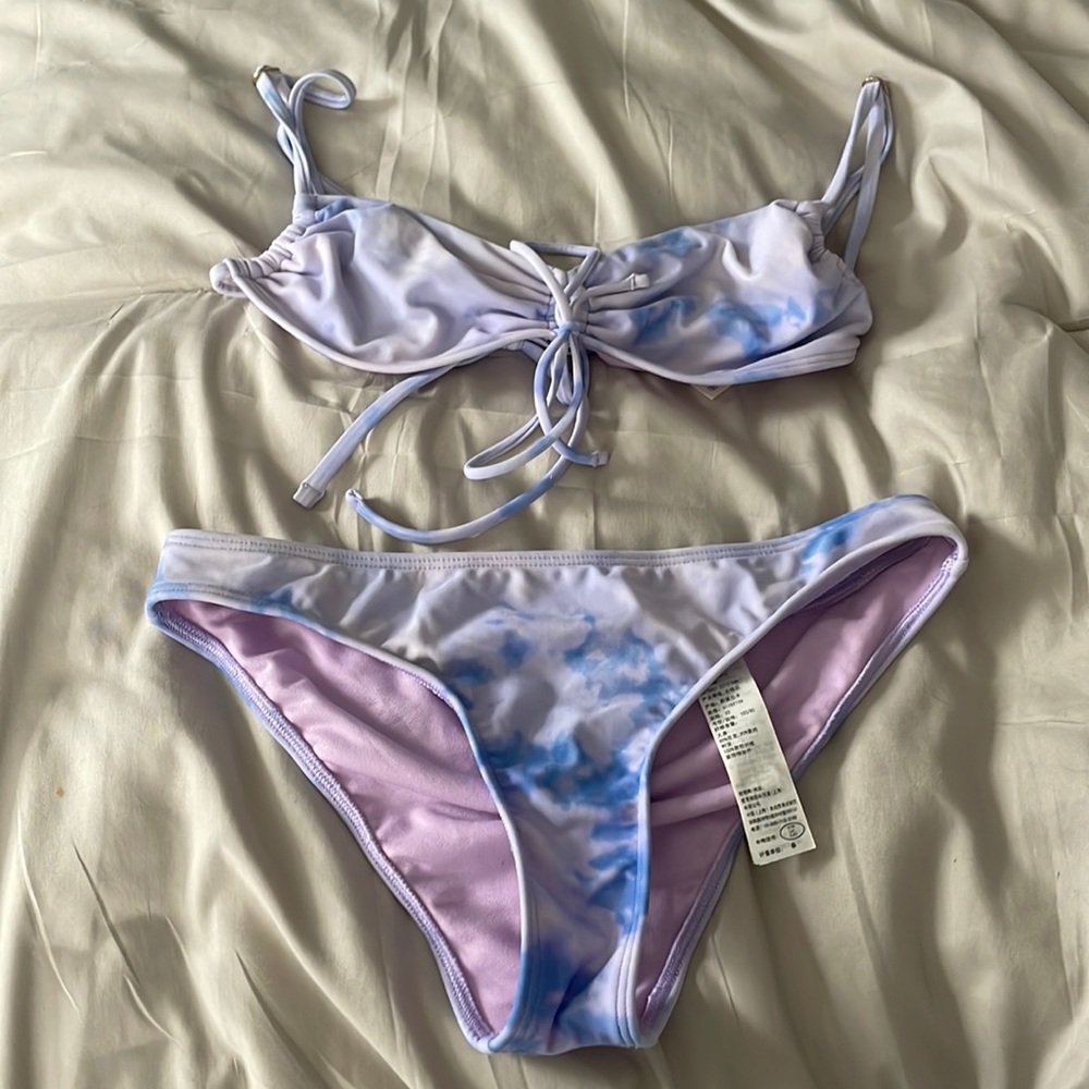Purple tie dye bikini